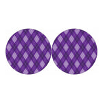 Purple Argyle Pattern Print Car Coasters