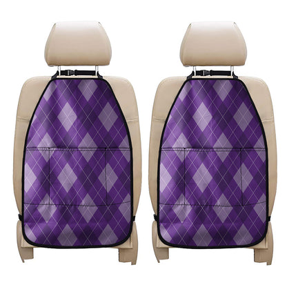 Purple Argyle Pattern Print Car Seat Organizers
