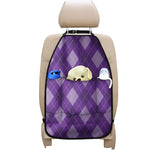 Purple Argyle Pattern Print Car Seat Organizers