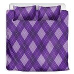Purple Argyle Pattern Print Duvet Cover Bedding Set