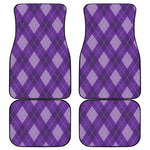 Purple Argyle Pattern Print Front and Back Car Floor Mats