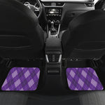 Purple Argyle Pattern Print Front and Back Car Floor Mats