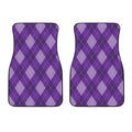 Purple Argyle Pattern Print Front Car Floor Mats