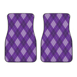 Purple Argyle Pattern Print Front Car Floor Mats