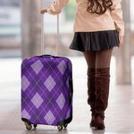 Purple Argyle Pattern Print Luggage Cover