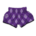 Purple Argyle Pattern Print Muay Thai Boxing Shorts
