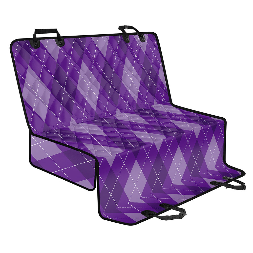 Purple Argyle Pattern Print Pet Car Back Seat Cover