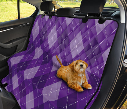 Purple Argyle Pattern Print Pet Car Back Seat Cover