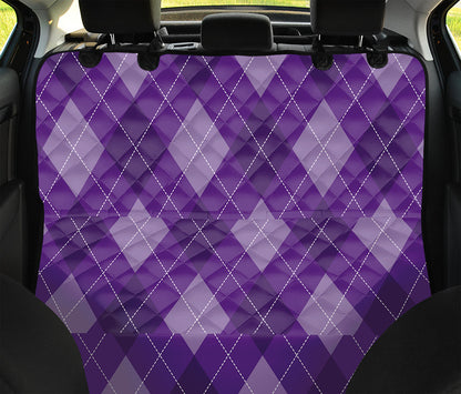Purple Argyle Pattern Print Pet Car Back Seat Cover