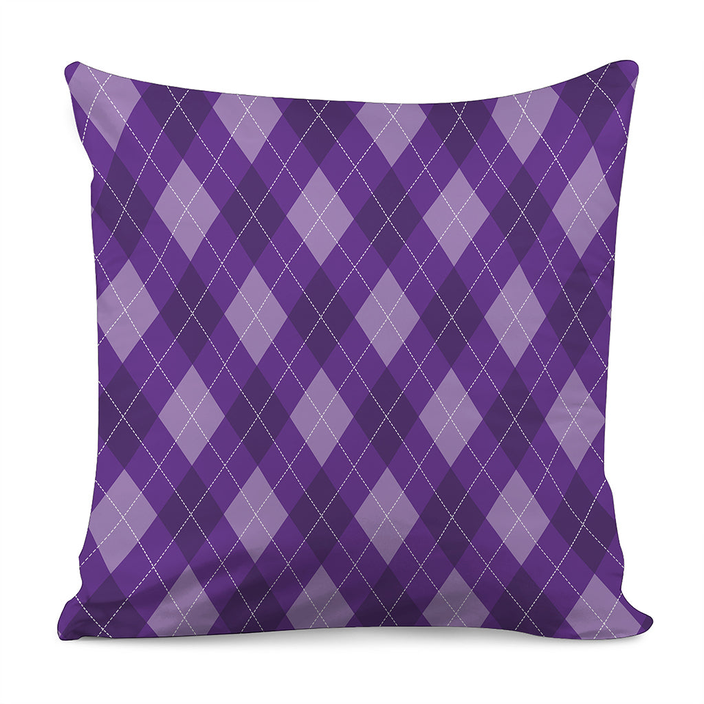 Purple Argyle Pattern Print Pillow Cover