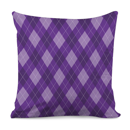 Purple Argyle Pattern Print Pillow Cover