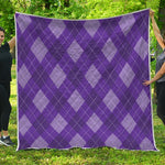 Purple Argyle Pattern Print Quilt