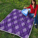 Purple Argyle Pattern Print Quilt