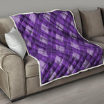 Purple Argyle Pattern Print Quilt