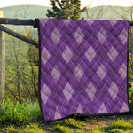 Purple Argyle Pattern Print Quilt