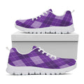 Purple Argyle Pattern Print White Running Shoes