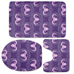 Purple Aries Zodiac Pattern Print 3 Piece Bath Mat Set