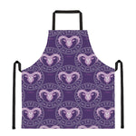 Purple Aries Zodiac Pattern Print Apron