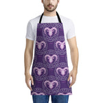 Purple Aries Zodiac Pattern Print Apron
