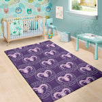 Purple Aries Zodiac Pattern Print Area Rug