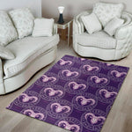 Purple Aries Zodiac Pattern Print Area Rug