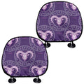 Purple Aries Zodiac Pattern Print Car Headrest Covers