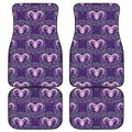 Purple Aries Zodiac Pattern Print Front and Back Car Floor Mats