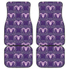 Purple Aries Zodiac Pattern Print Front and Back Car Floor Mats