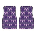 Purple Aries Zodiac Pattern Print Front Car Floor Mats