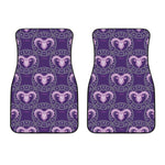 Purple Aries Zodiac Pattern Print Front Car Floor Mats