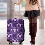 Purple Aries Zodiac Pattern Print Luggage Cover