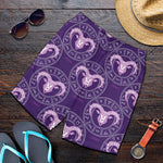 Purple Aries Zodiac Pattern Print Men's Shorts