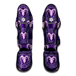 Purple Aries Zodiac Pattern Print Muay Thai Shin Guard