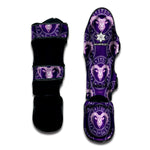 Purple Aries Zodiac Pattern Print Muay Thai Shin Guard