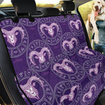 Purple Aries Zodiac Pattern Print Pet Car Back Seat Cover