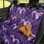 Purple Aries Zodiac Pattern Print Pet Car Back Seat Cover