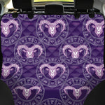 Purple Aries Zodiac Pattern Print Pet Car Back Seat Cover