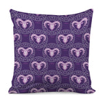 Purple Aries Zodiac Pattern Print Pillow Cover