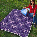 Purple Aries Zodiac Pattern Print Quilt