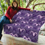 Purple Aries Zodiac Pattern Print Quilt