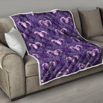Purple Aries Zodiac Pattern Print Quilt