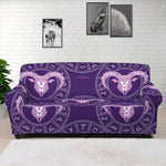 Purple Aries Zodiac Pattern Print Sofa Cover