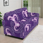 Purple Aries Zodiac Pattern Print Sofa Cover