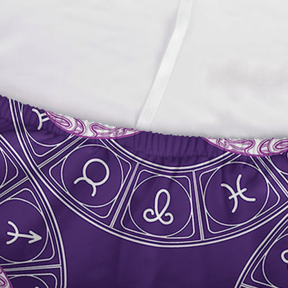Purple Aries Zodiac Pattern Print Sofa Cover