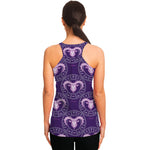 Purple Aries Zodiac Pattern Print Women's Racerback Tank Top