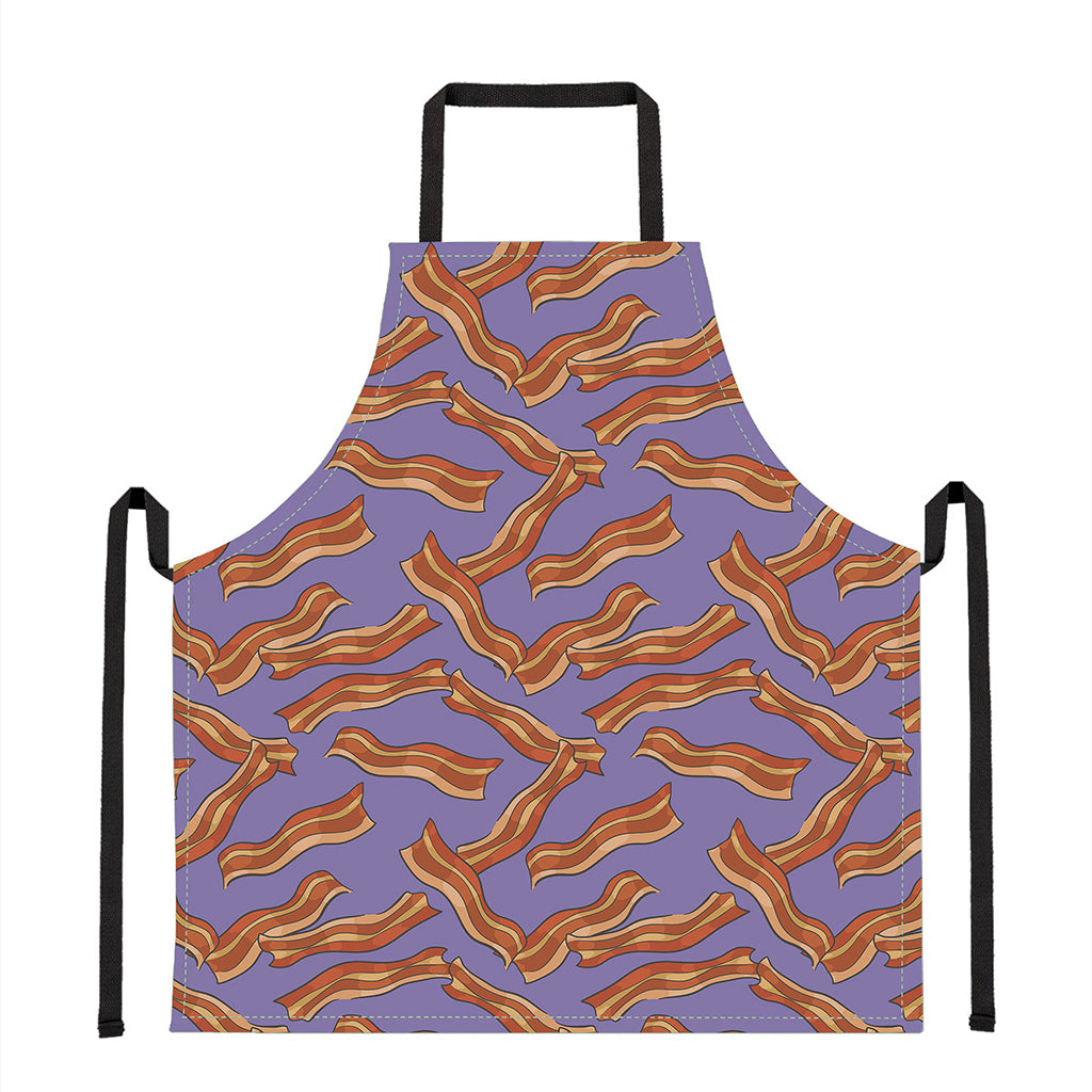 Purple Bacon Pattern Print Apron