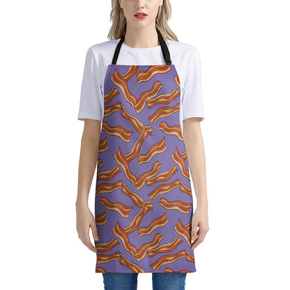 Purple Bacon Pattern Print Apron
