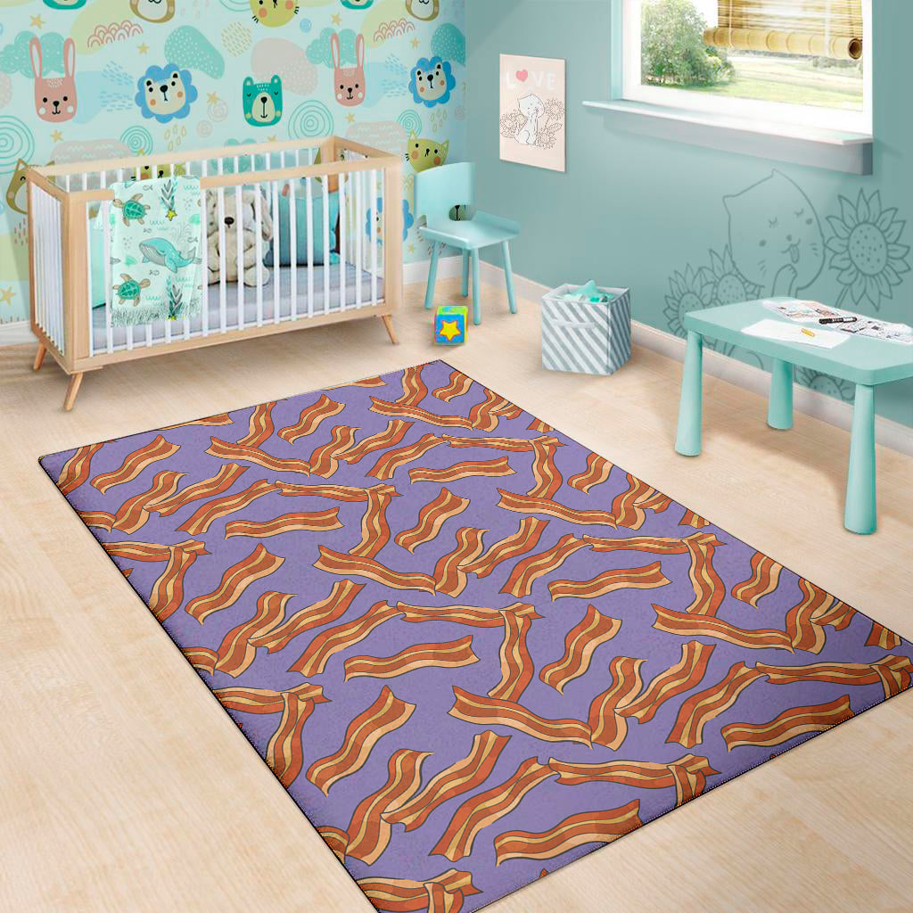 Purple Bacon Pattern Print Area Rug