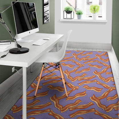 Purple Bacon Pattern Print Area Rug