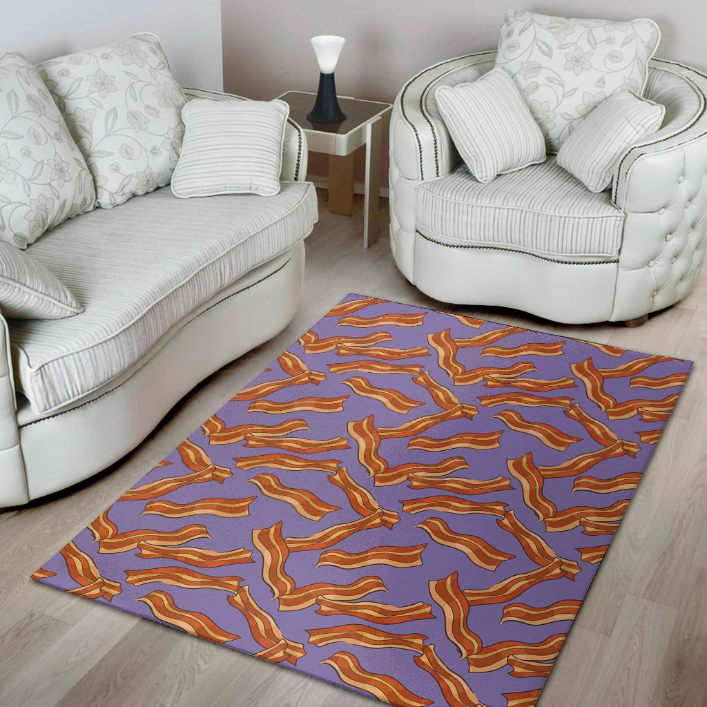 Purple Bacon Pattern Print Area Rug